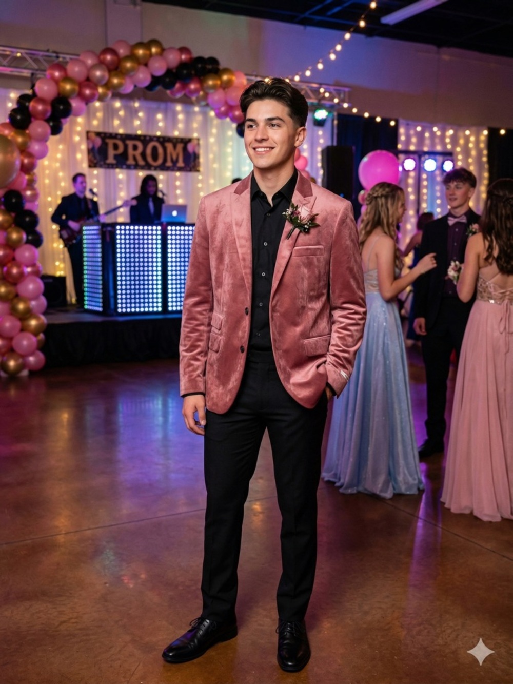 INC Men's Dusty Rose Velvet Milan Slim Fit Night Out Blazer Size Medium‎ New!